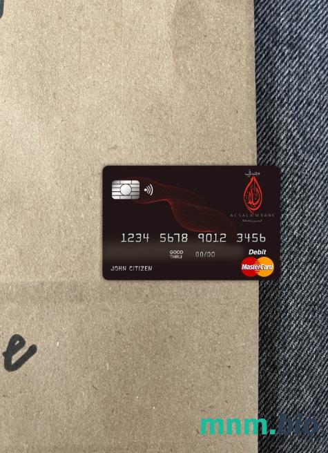 Bahrain Al Salam bank bahrain master card wygląd fotograficzny skan PSD + zdjęcie